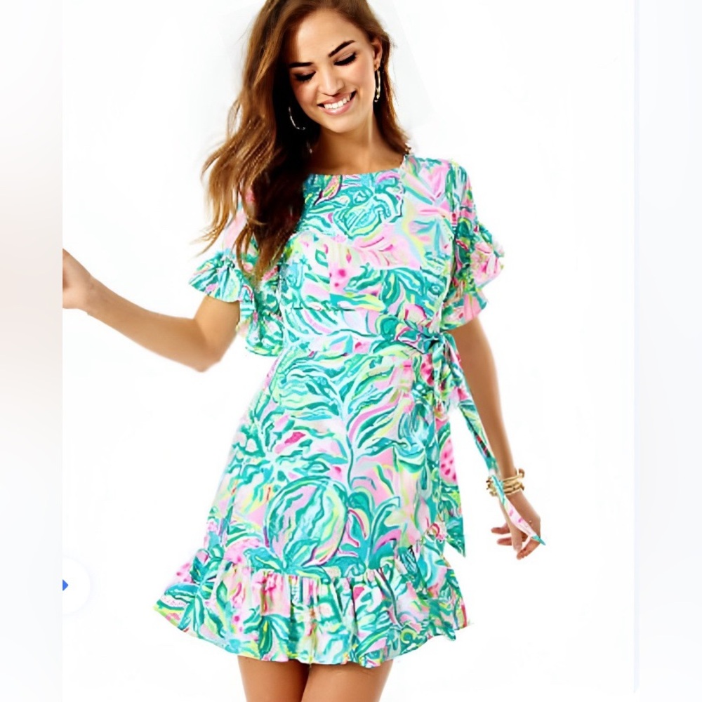 Lilly Pulitzer Pink and Green Floral Dress